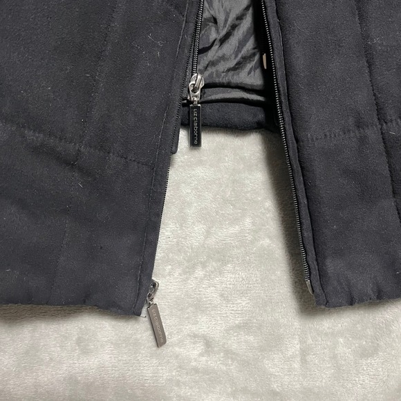 Liz Claiborne Women's Black Quilted Puffer Jacket Coat Full Zip Mock‎ Neck L - Picture 2 of 9